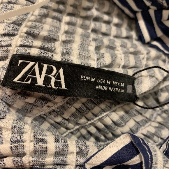 NWT ZARA crop blouse.  Sz Medium. This is gorgeous. Tags on - Picture 9 of 16